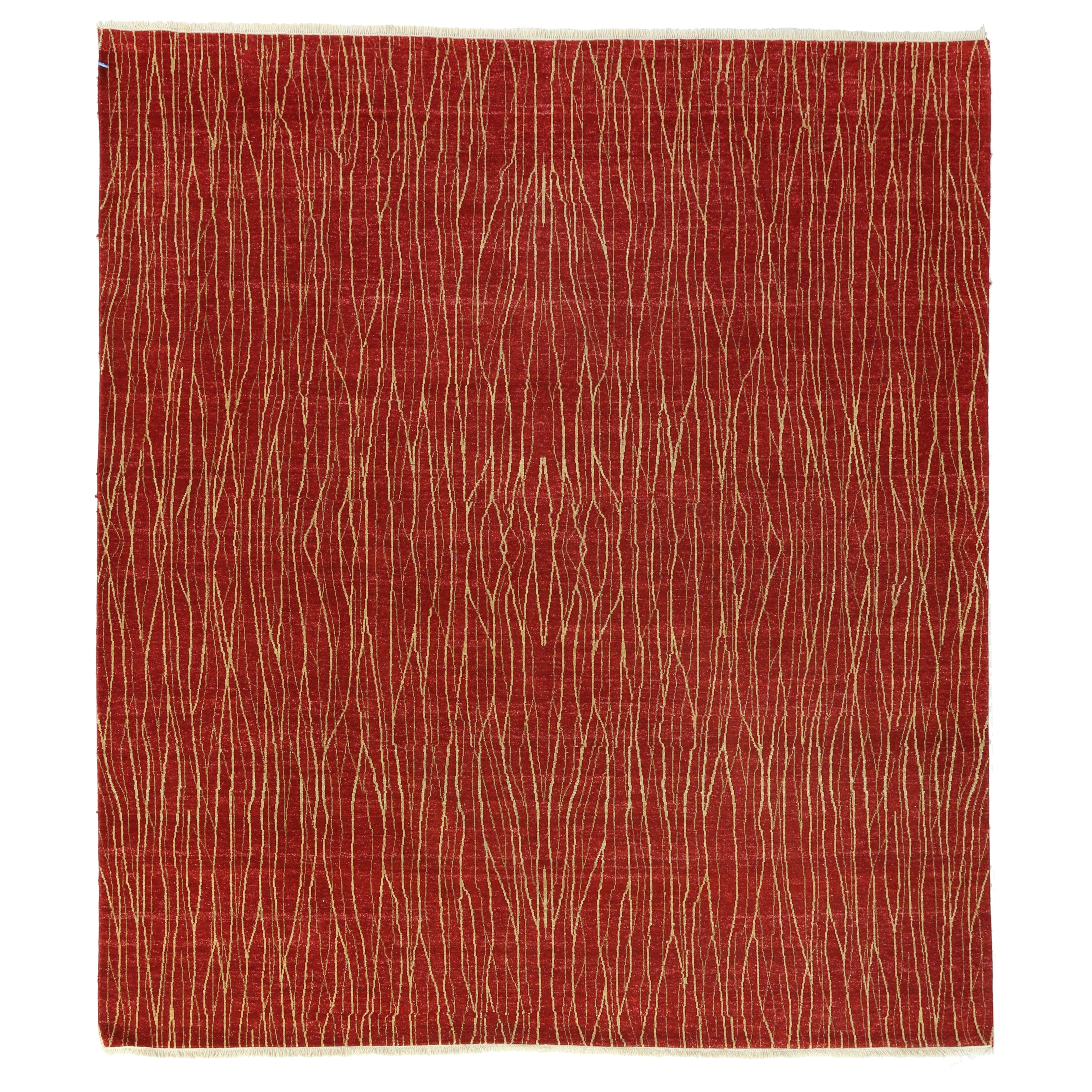 Soho hand-knotted New Zealand Wool Red Area Rug - 9' x 10'