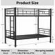 preview thumbnail 2 of 14, Black Twin over Twin Size Metal Bunk Bed with Ladder and high Guardrail, Able to Split, Metal Bunk Bed, Storage Space