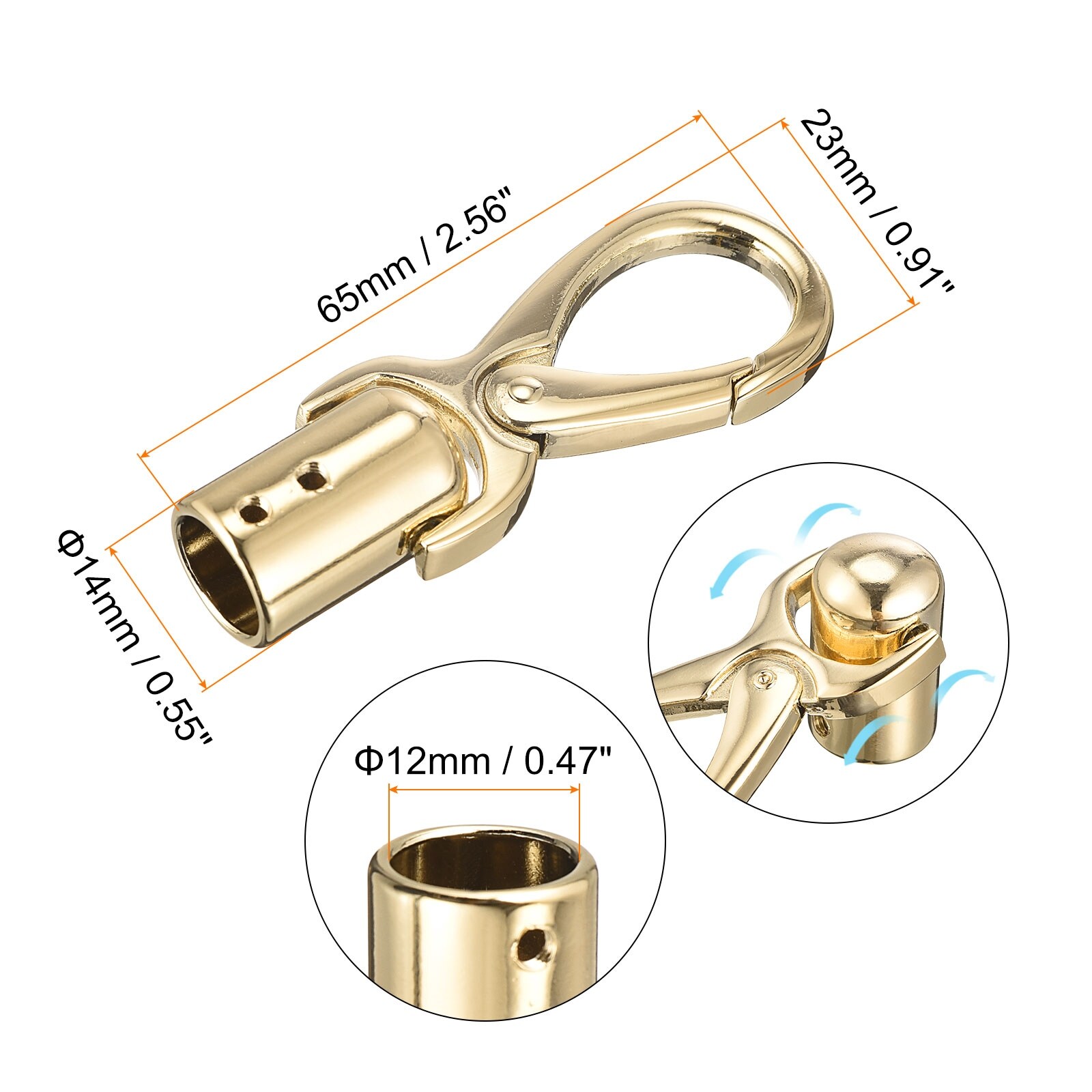 0.55 Cord End Cap Terminator Cord Finding for Jewelry Making, 4Pcs - Gold  Tone - Bed Bath & Beyond - 36885883
