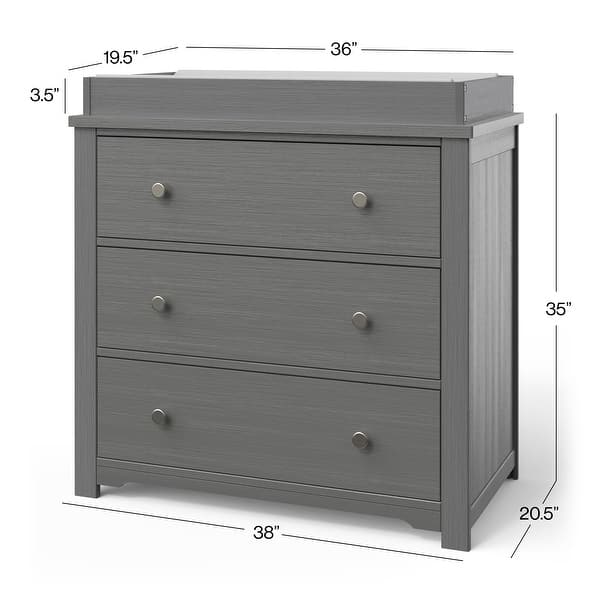 dimension image slide 3 of 7, Forever Eclectic Harmony 3-drawer Dresser with Dressing Kit
