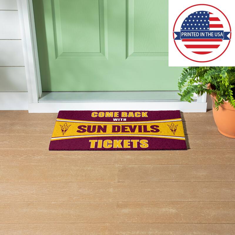 Arizona State University 28 in. x 16 in. PVC Come Back With Tickets Trapper Door Mat