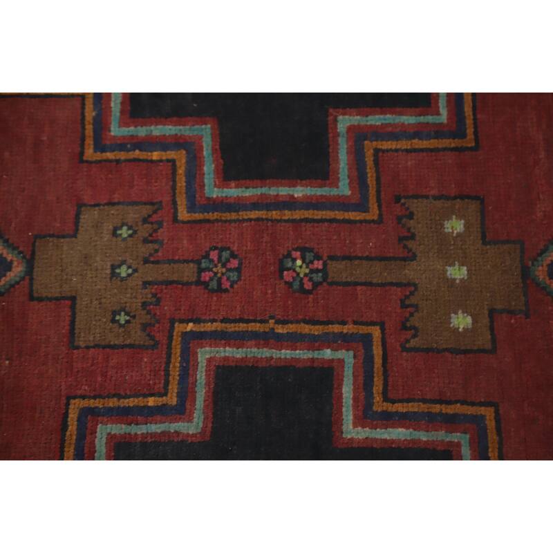 Hand Knotted Oriental 100% Wool Carpet Traditional Tribal Oranges & Rust Ardebil Runner Rug - 12' 8'' X 3' 8''