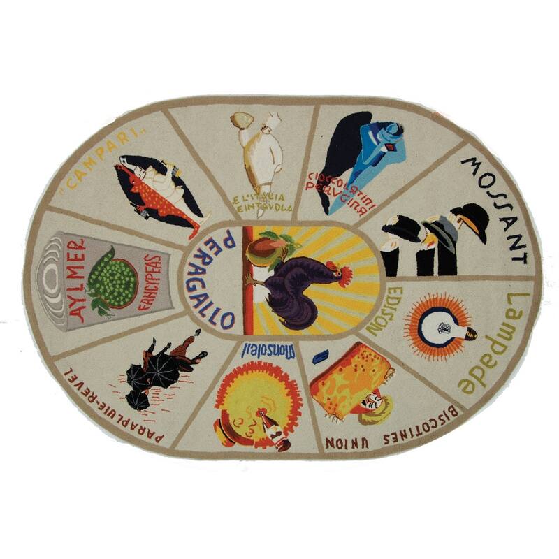 SAFAVIEH Handmade Chelsea Janitza French Country Novelty Wool Rug - 4'6" x 6'6" Oval - Ivory