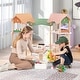 preview thumbnail 3 of 8, 3-Tier Wooden Dollhouse for Kids Aged 3-8 Years Old with 32 Pieces of Accessories - 39.5" x 19" x 33.5" (L x W x H)