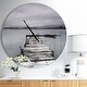 preview thumbnail 9 of 8, Designart 'Pier and Boats at Seashore' Oversized Coastal Wall CLock