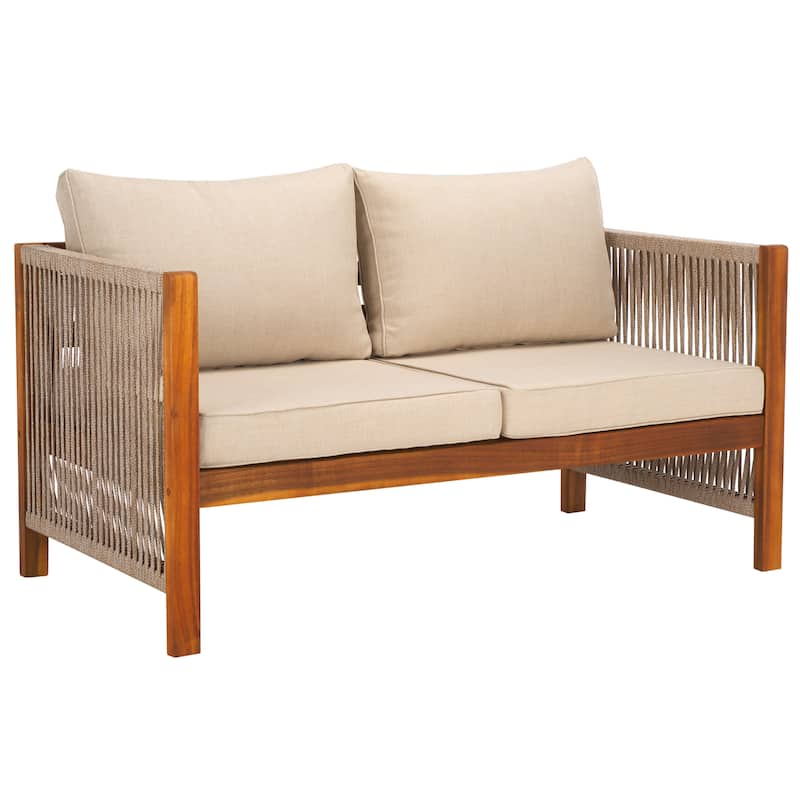 SAFAVIEH Outdoor Patio Furniture Roya 4-Piece Living Set - 52"W x 26"D x 25"H