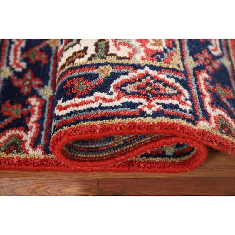 Geometric Heriz Serapi Accent Rug Hand-Knotted Foyer Wool Carpet - 2'0" x 3'0"
