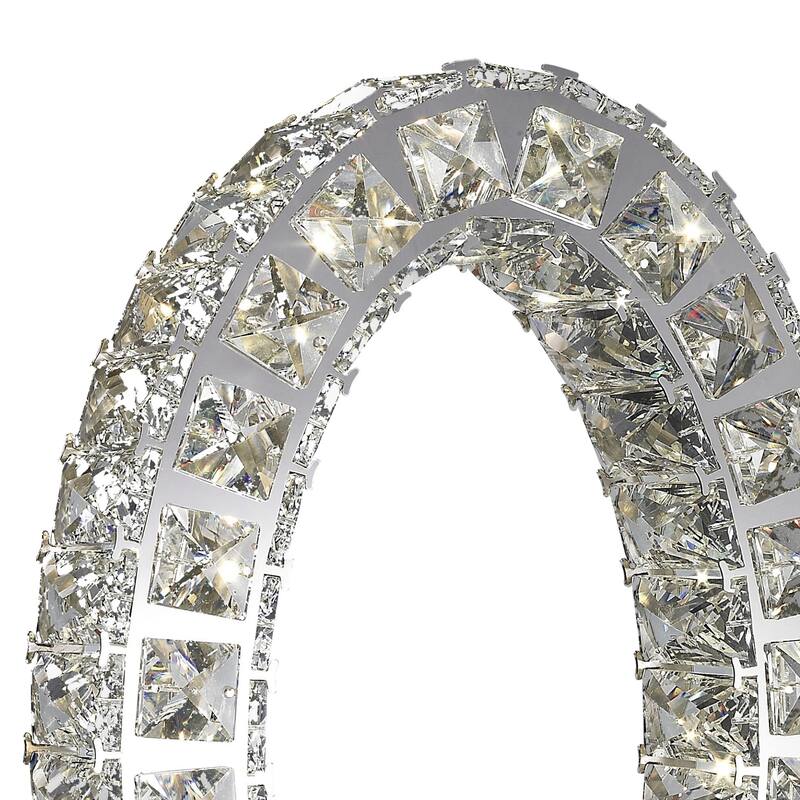 Finesse Decor Oval Crystal Extravaganza Table Lamp with LED Strip - Oval Shape
