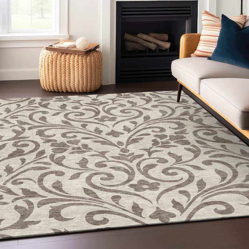 Machine Washable Indoor/ Outdoor Chantille Traditional Elegant Rug