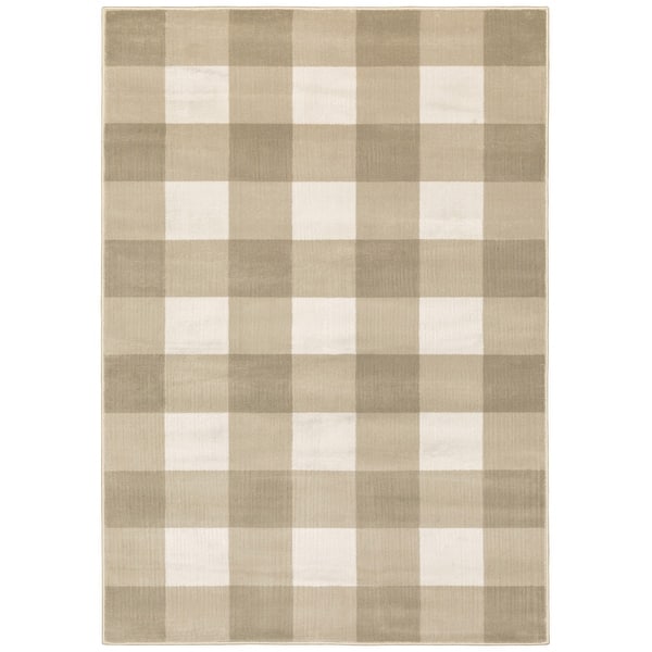 slide 2 of 14, Style Haven The Gray Barn Told Gait Gingham Checker Area Rug Beige/Tan - Rectangle - 3' 10" x 5' 5"