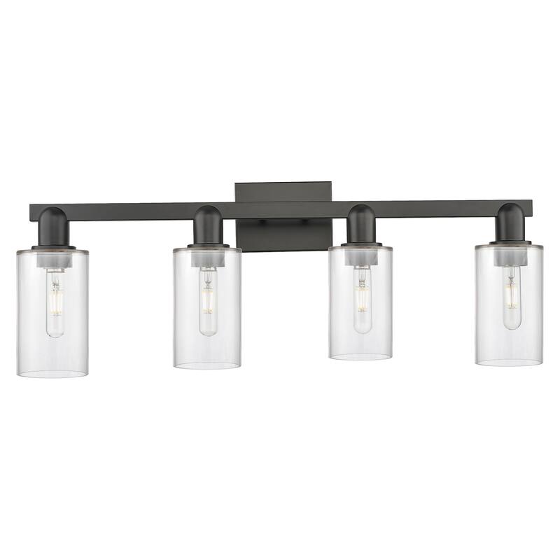 Innovations Lighting 716-4W-11-31 Clymer Vanity Clymer 4 Light 31" - Matte Black / Clear