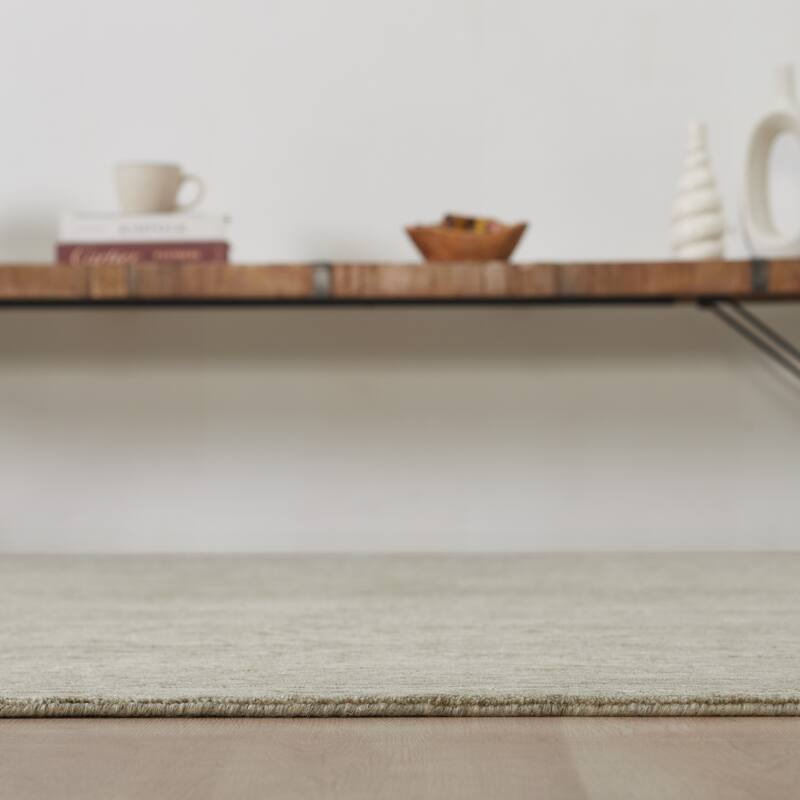 Minimalist Solid Wool Area Rug