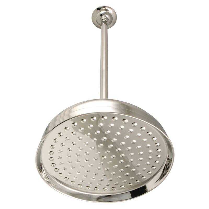 Kingston Brass Trimscape 10-Inch Showerhead with 17-Inch Ceiling Mounted Shower Arm - Polished Nickel