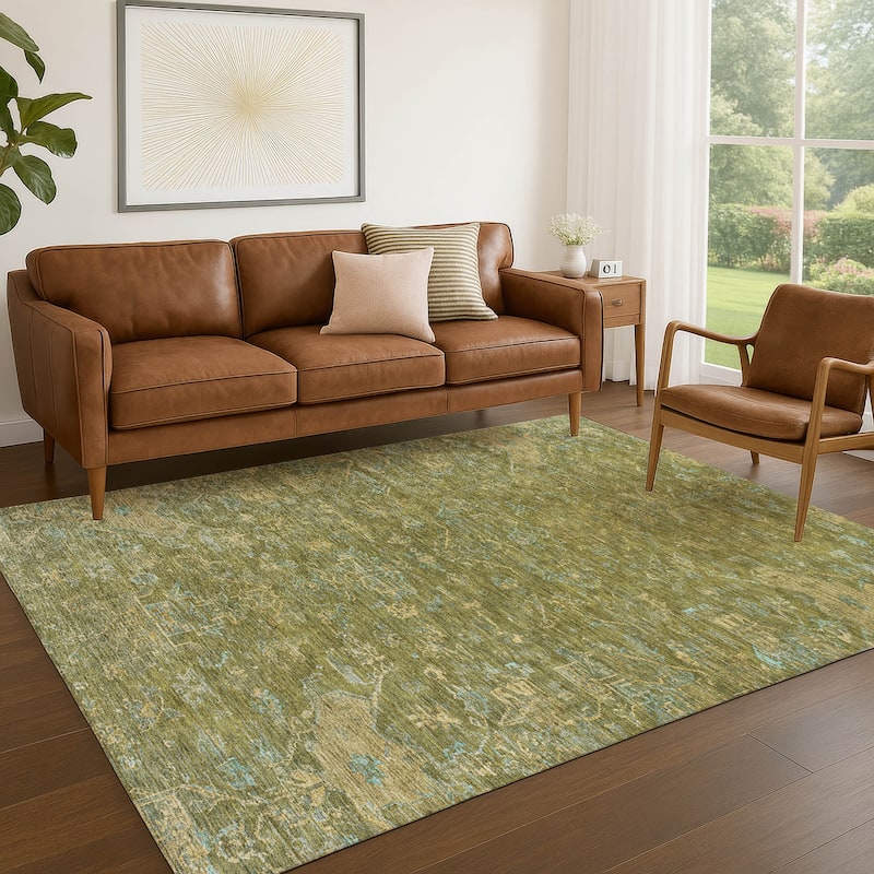 Machine Washable Indoor/ Outdoor Traditional Chelsea Chantille Rug