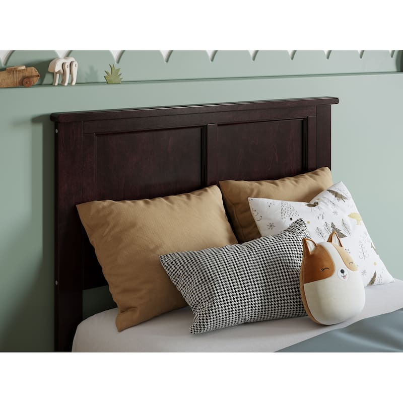 Solid Wood Low Profile Platform Bed - Twin Size Bed Frame, Espresso Finish