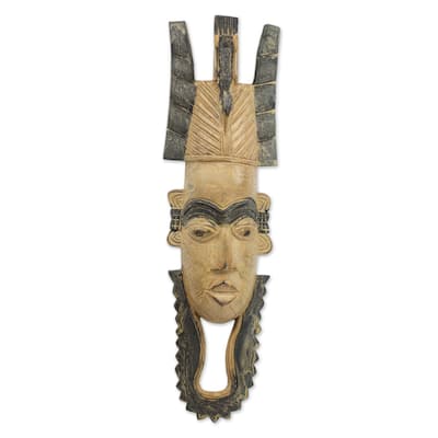 Handmade Mokolade African Wood Mask (Ghana)