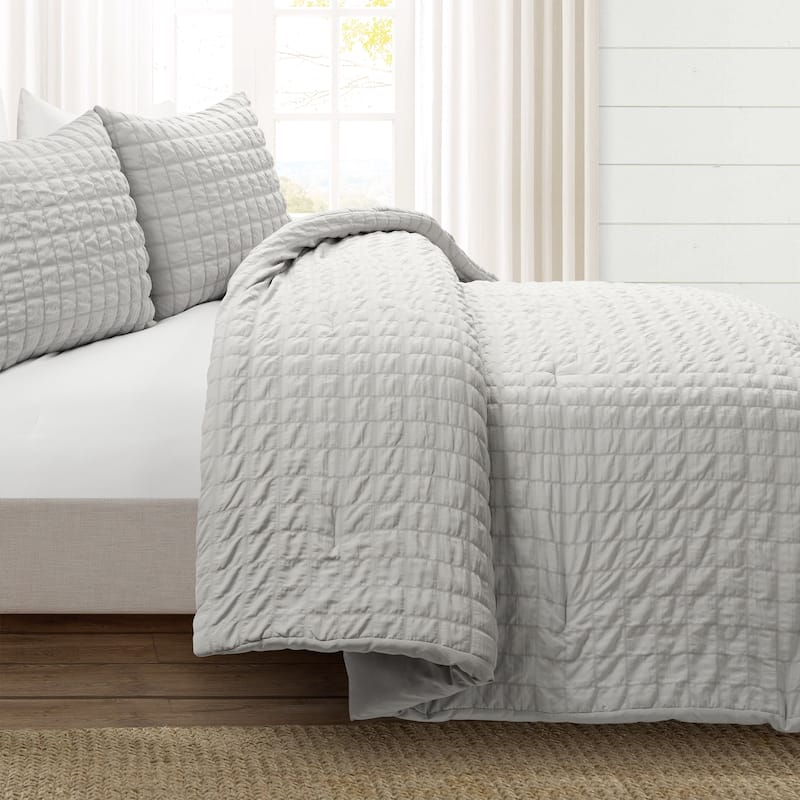 Lush Decor Crinkle Textured Dobby Comforter Set