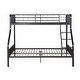 preview thumbnail 9 of 7, Twin XL Over Queen Bunk Bed with Guardrails and Ladder, Black