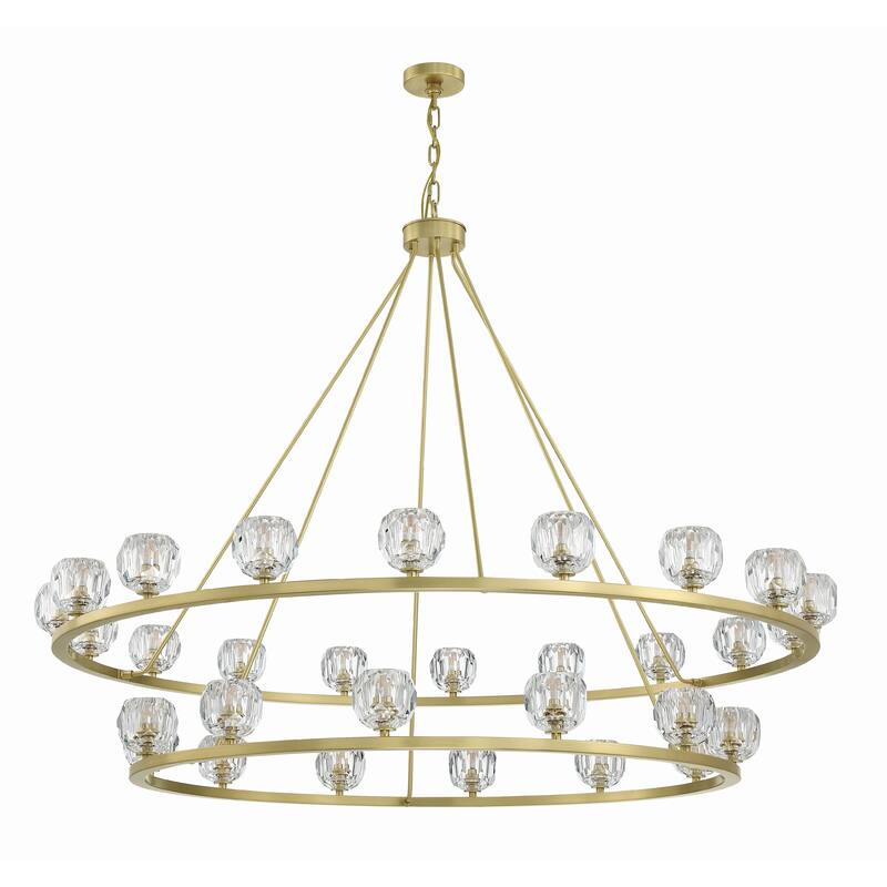Aragon 30 Light Soft Brass Chandelier - 60"W x 50"H