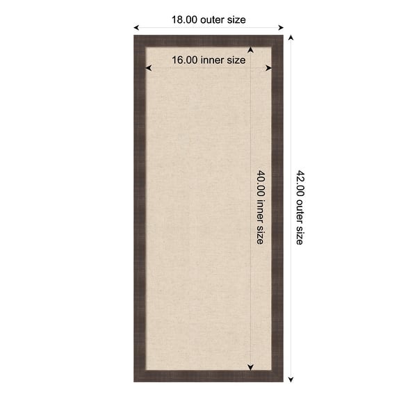 dimension image slide 52 of 91, Amanti Art Framed Fabric Pinboard Natural Linen Printed Bulletin Board