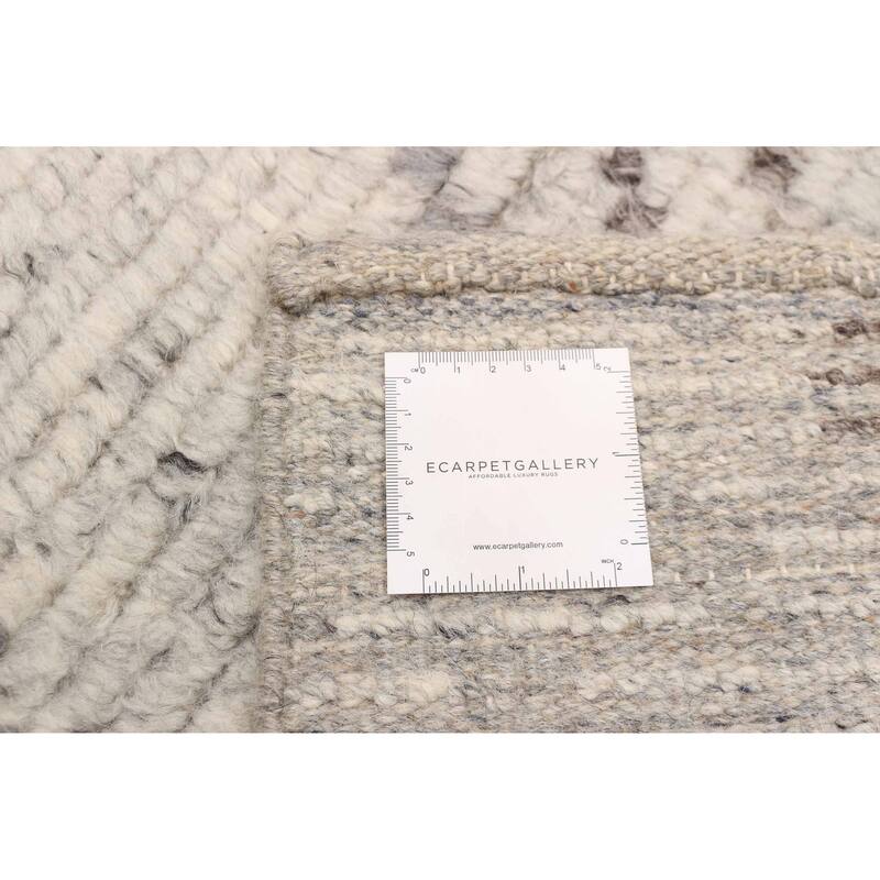 ECARPETGALLERY Hand-knotted Tangier Light Grey Wool Rug - 8'2 x 10'1