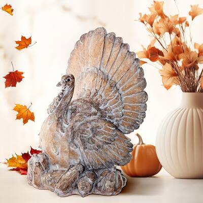 10" Resin Autumn Turkey