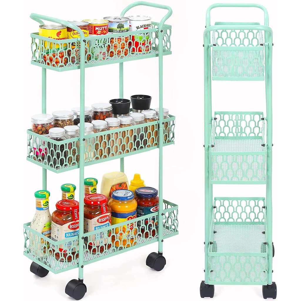Slim Storage Cart with Wheels