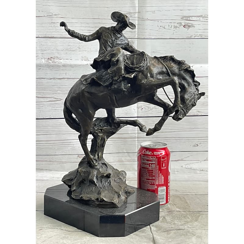 Bronco Buster Bronze Sculpture 100 Percent Real Bronze Western Art Figurine Remington