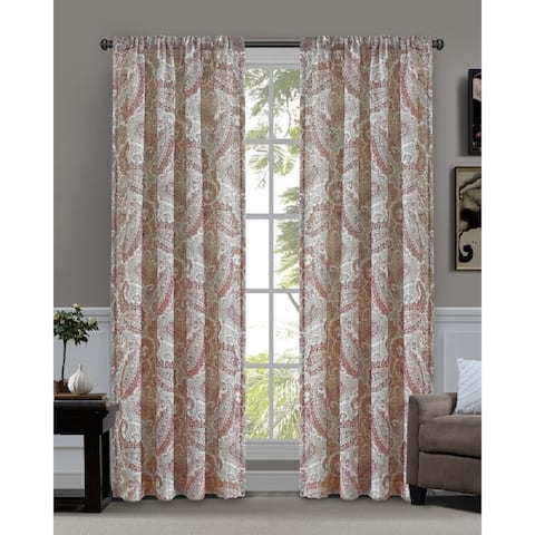 Corisandra Farmhouse Paisley Window Curtain Panel