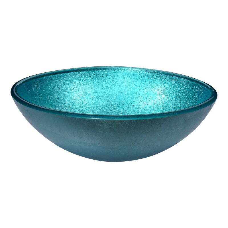 Gardena Series Deco-Glass Vessel Sink in Coral Blue