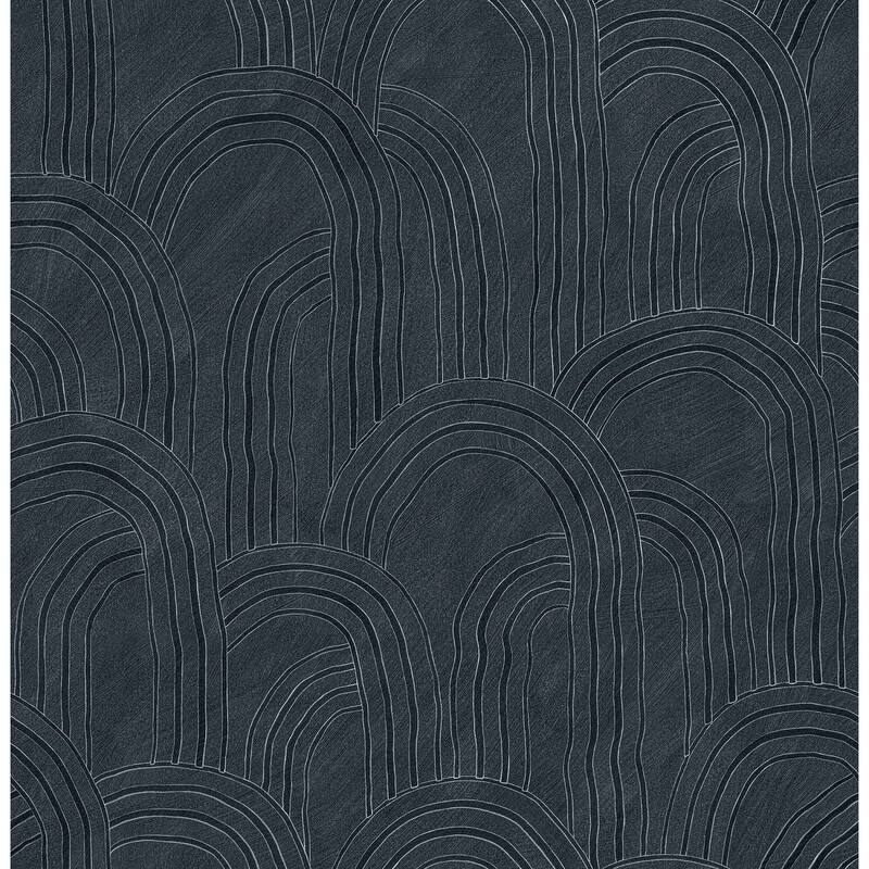 Sarah + Ruby Cabo Indigo Rippled Arches Wallpaper