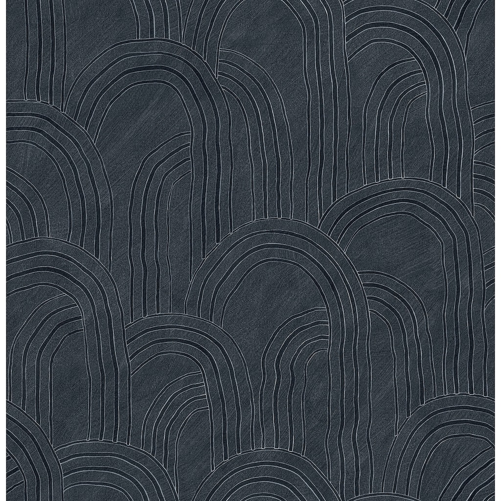 Sarah + Ruby Cabo Indigo Rippled Arches Wallpaper