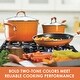 preview thumbnail 17 of 18, Rachael Ray 14pc Nonstick Cookware Set with Tools, Gradient Orange