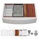 preview thumbnail 9 of 7, Lordear 33" Farmhouse Stainless Steel Workstation Utility Double Bowl Low Divider Kitchen Sink with Accessories