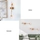 preview thumbnail 13 of 44, Bola Modern Gold 3-Light Chandelier Orb Glass Vanity Lights Wall Sconces