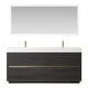 preview thumbnail 22 of 84, Huesca Bath Vanity with Composite Integral Sink Top and Mirror 72in. - North American Black Oak