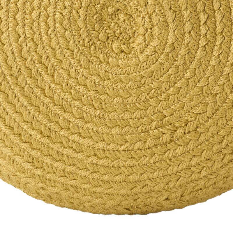 Jaipur Living Saba Solar Round Indoor/Outdoor Polyester Pouf Ottoman/Foot Stool - 18"X18"X12"
