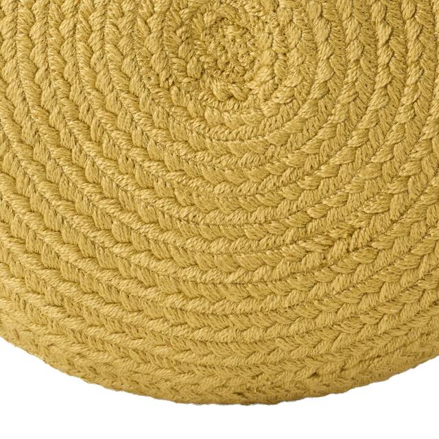 Santa Rosa Woven Jute-look Indoor/ Outdoor Solid Pouf - 18"X18"X12"