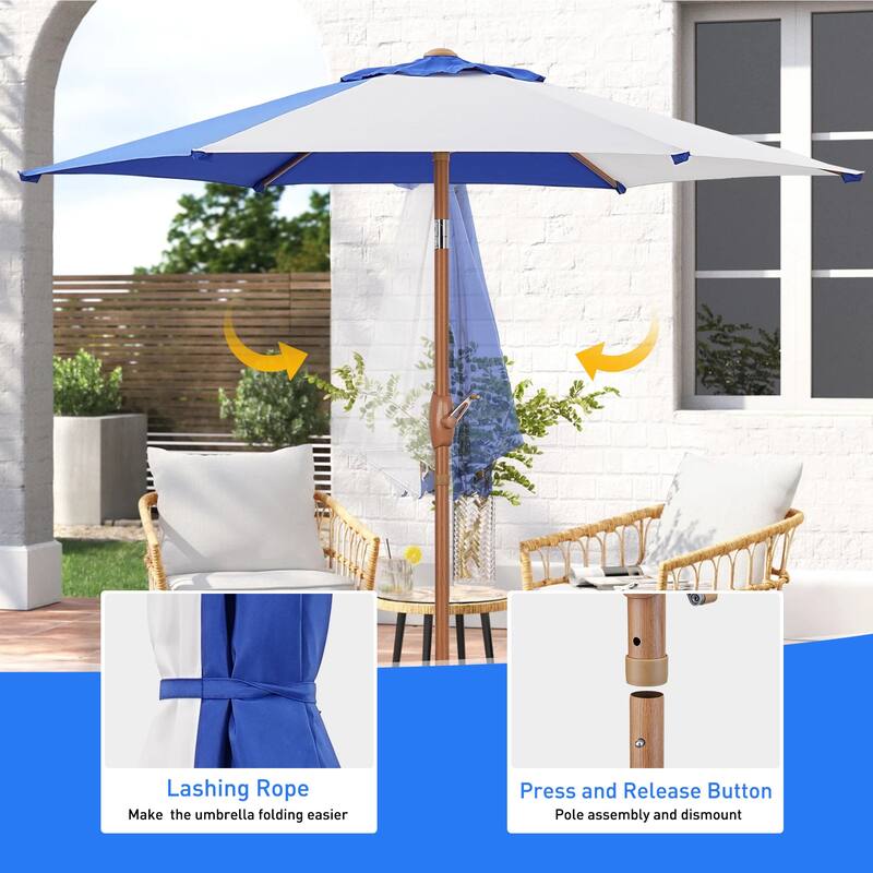 Autlaycil 7.5FT Patio Umbrella with Tilt and Crank