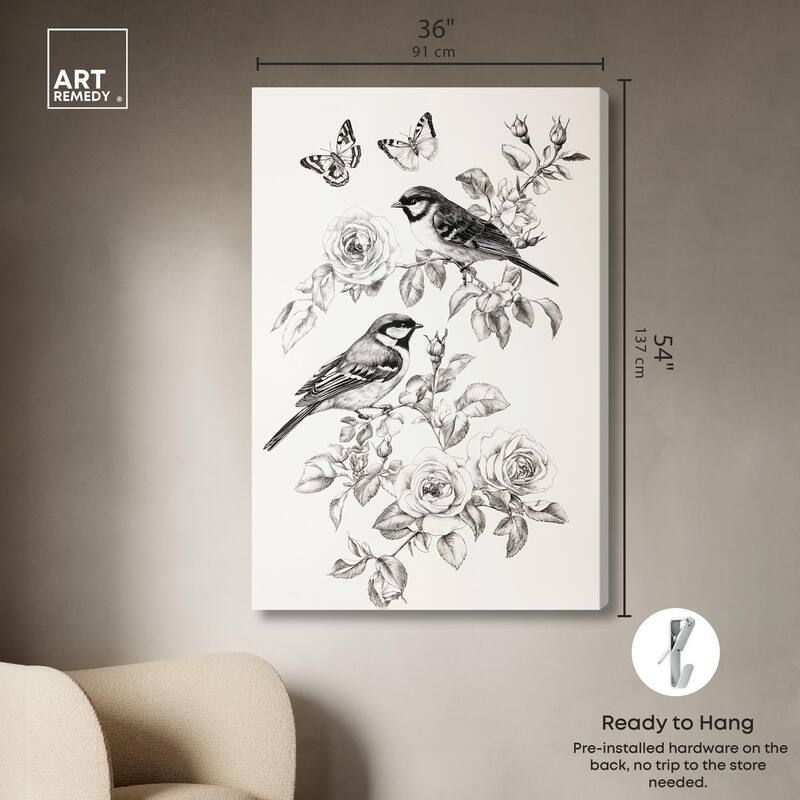 Perched Pair I Canvas by Art Remedy, Gallery Wrapped