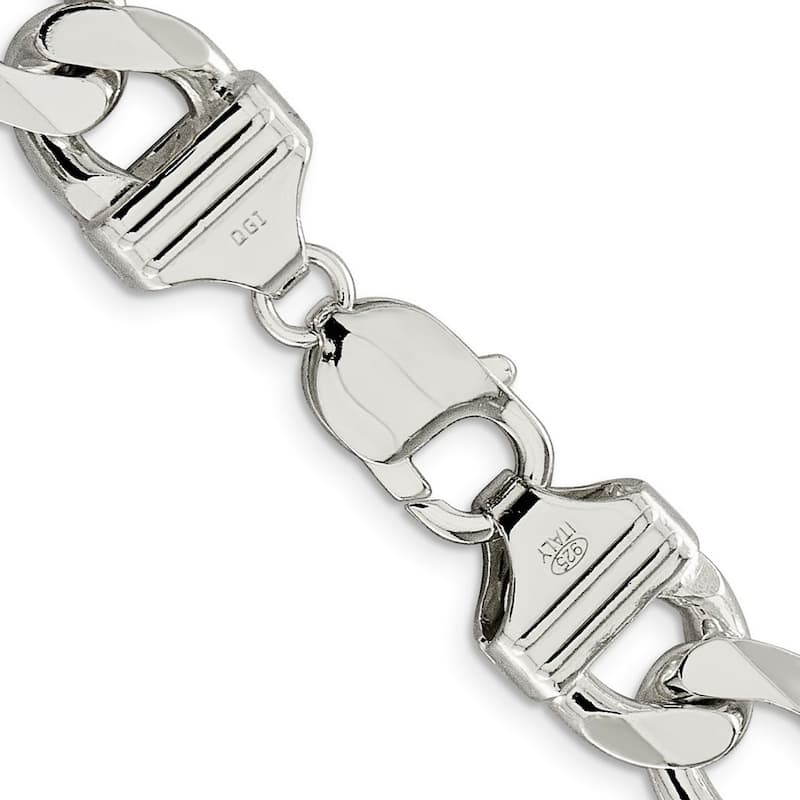 Curata 925 Sterling Silver Solid Polished 12.75mm Figaro Chain Anklet 9 Inch Lobster Claw