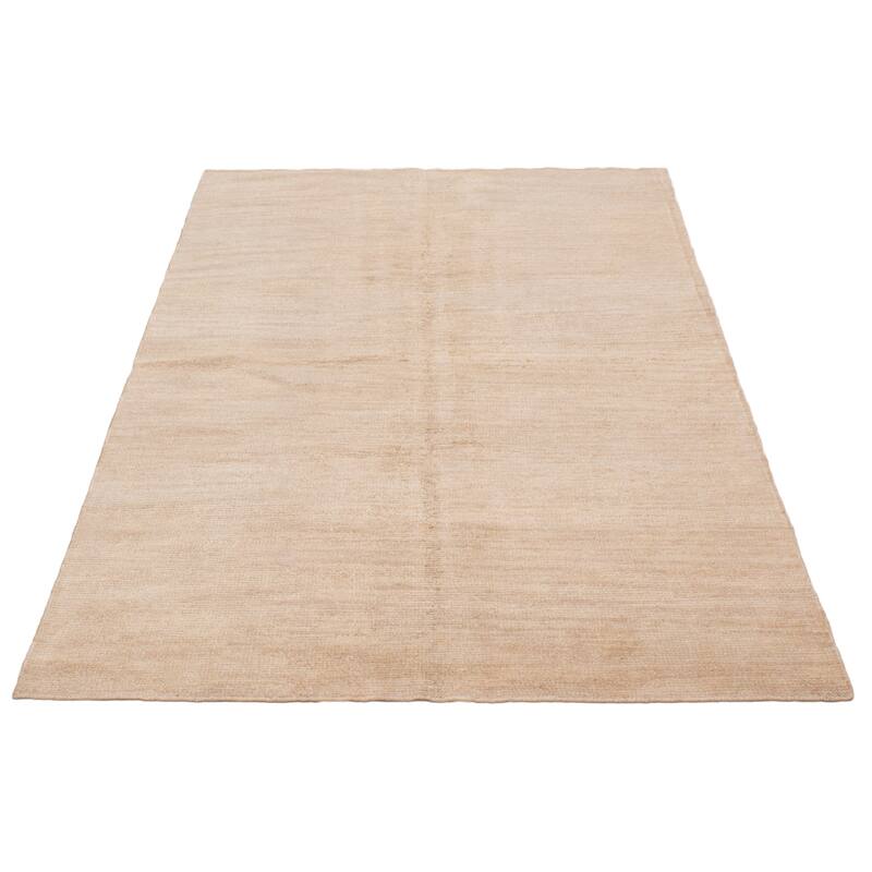 ECARPETGALLERY Hand-knotted Loreto Cream Silk Rug - 5'8 x 8'8