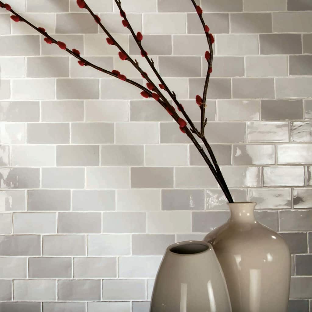 Merola Tile Antic Craquelle Gris Mix 3" x 6" Ceramic Subway Wall Tile
