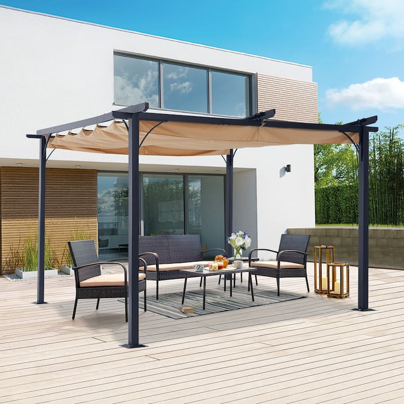 ABCCANOPY Outdoor Patio Pergola with Retractable Shade