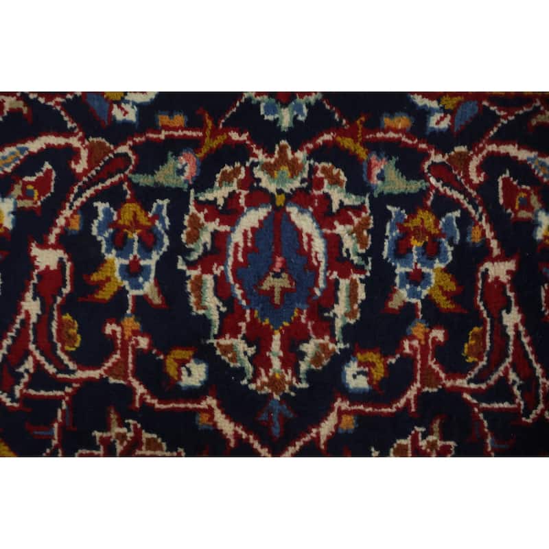 Hand Knotted Oriental 100% Wool Carpet Traditional Floral Red Kashan Area Rug - 12' 6'' X 8' 6''