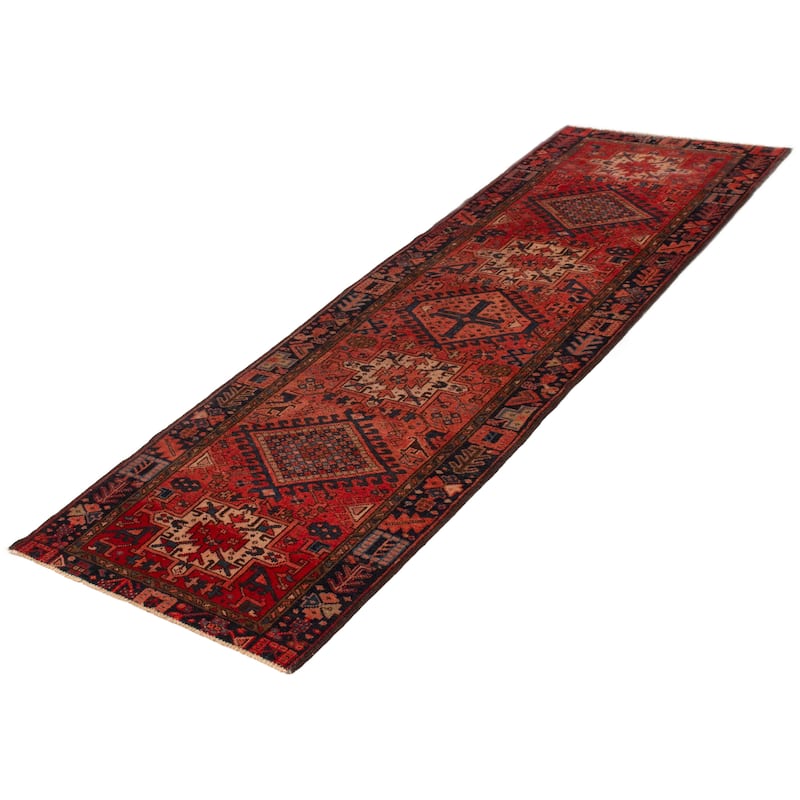 ECARPETGALLERY Hand-knotted Konya Anatolian Red Wool Rug - 3'7 x 10'8