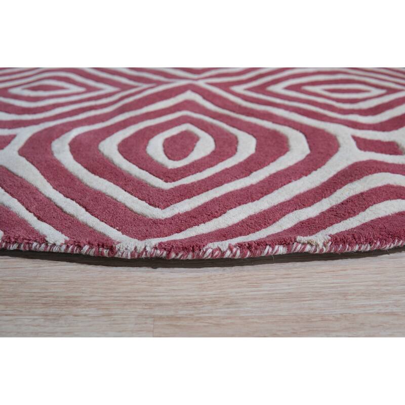 Hand-tufted Wool Red Contemporary Geometric Marla Rug - 5' x 8'