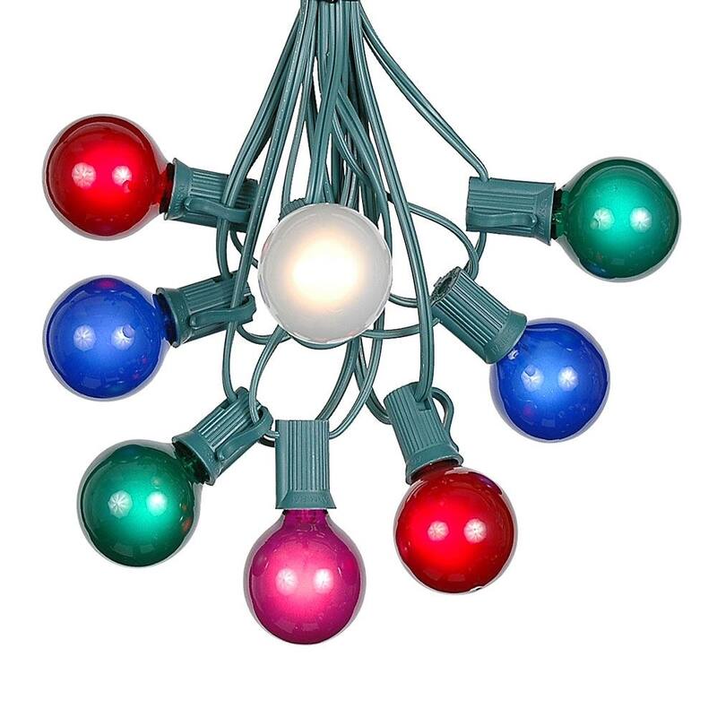 100 Foot G40 Outdoor Globe Patio String Lights - Set of 125 G40 Globe Bulbs - Multi
