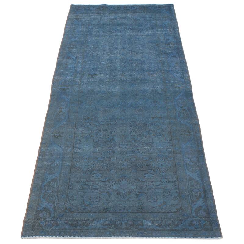 ECARPETGALLERY Hand-knotted Color Transition Sky Blue Wool Rug - 3'6 x 9'8