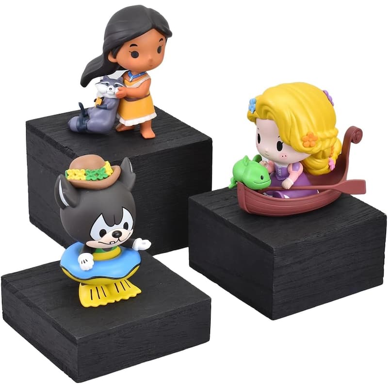 Wooden 3 Pcs Square Risers for Display - Black